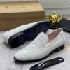 Billionaire Men Scale Leather Shoe - White
