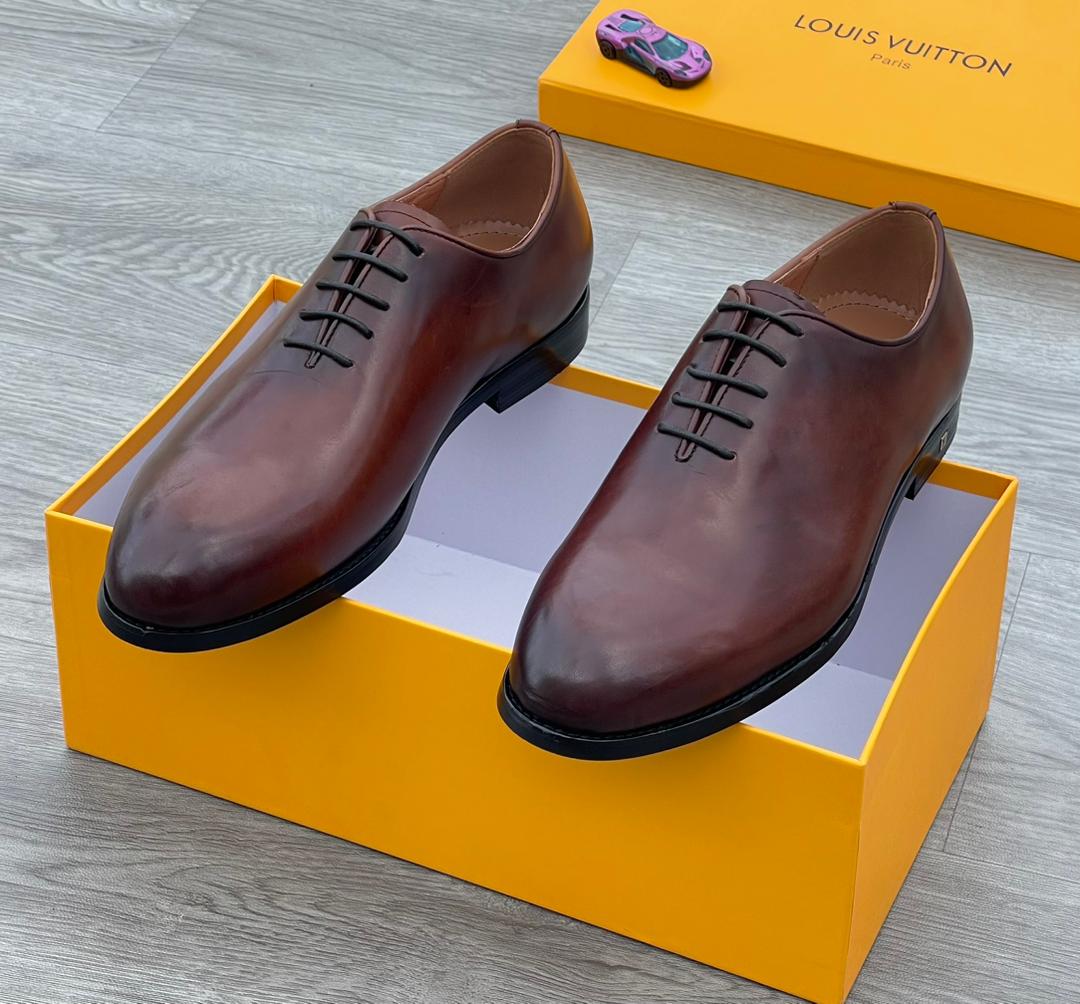 LV lace up leather brown