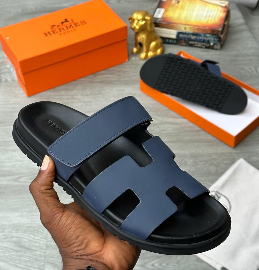 Hermes luxury Pam slipper-Marine Blue