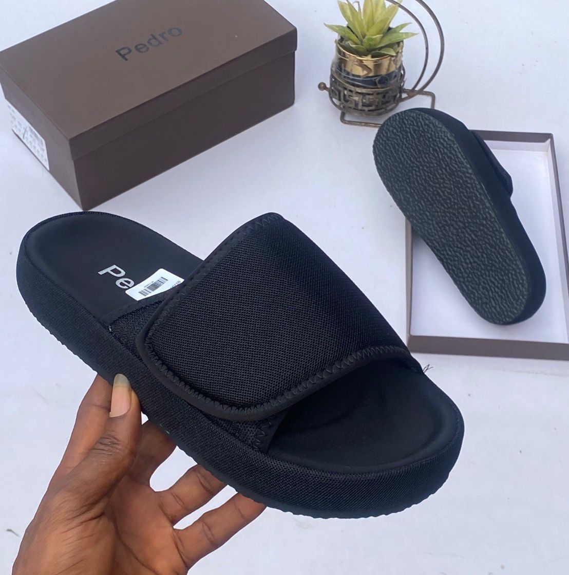 Pedro Mesh Velcro Slide “Black Platform - Image 2