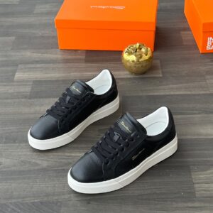 Alternative view of Santoni calf leather lace up sneaker black