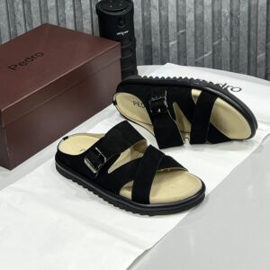 Alternative view of Pedro sandal Jet Black / Sand Beige