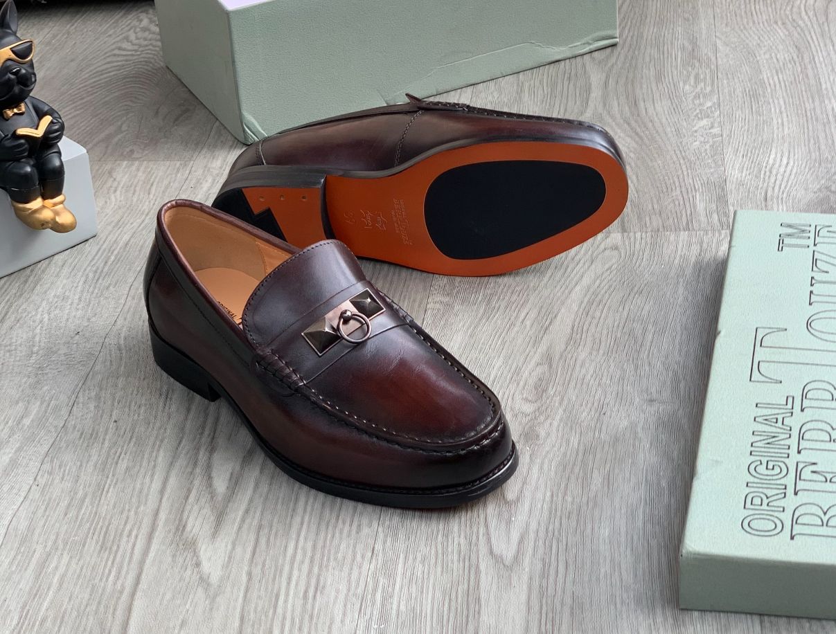 Bebbtouze Horsebit Burnished Loafer “Burgundy