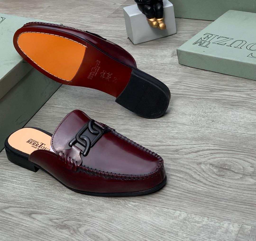 Berrtouze Burgundy Polished Leather Bit half shoe “Wine”