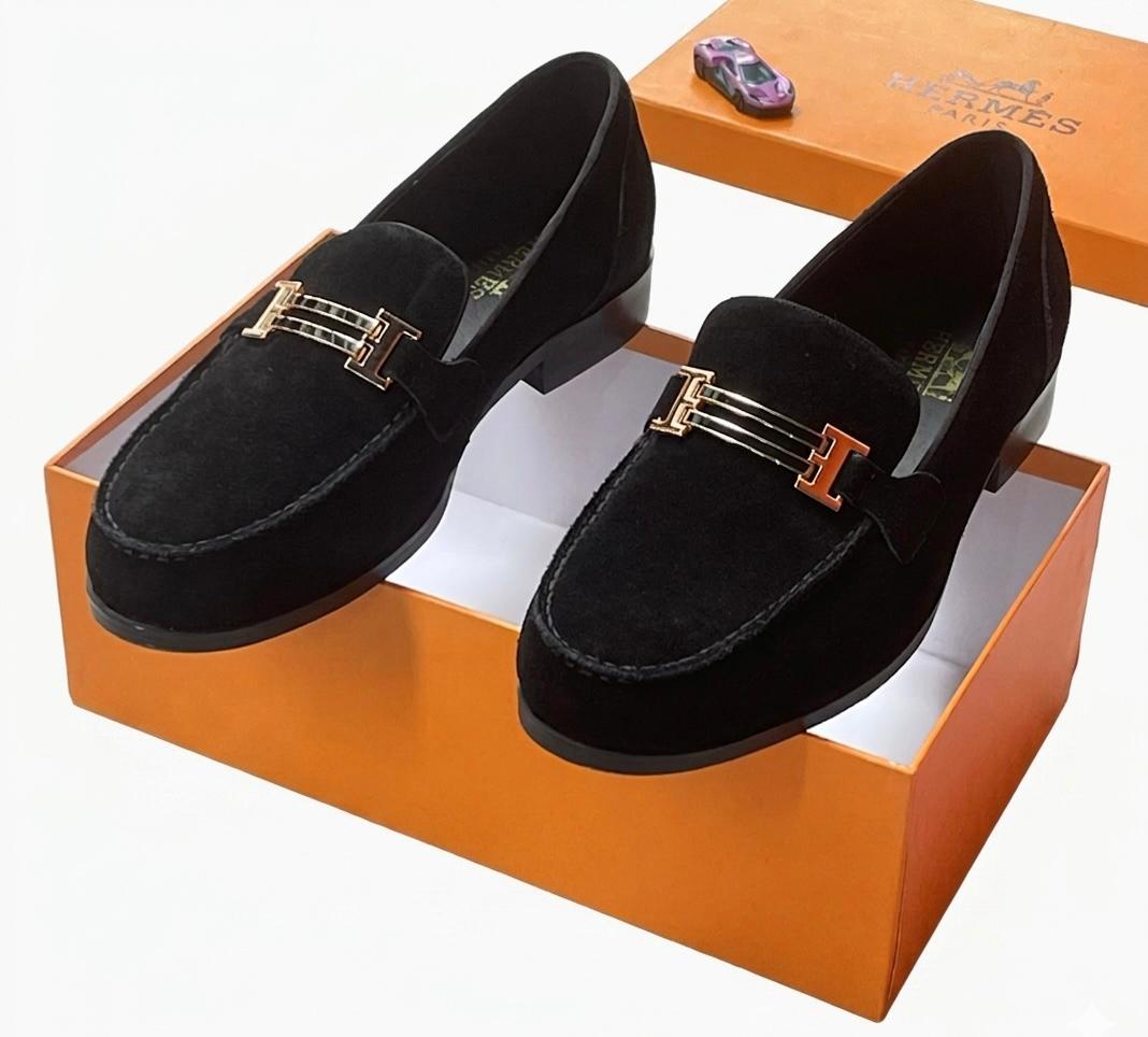 Burgundy Suede Horsebit Loafer “Black