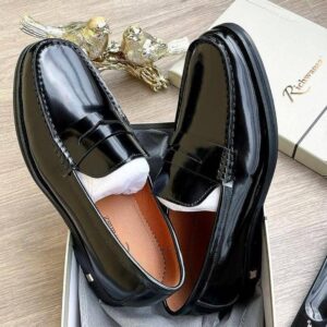 Richwanaz Black Patent Leather Penny Loafer “High Shine