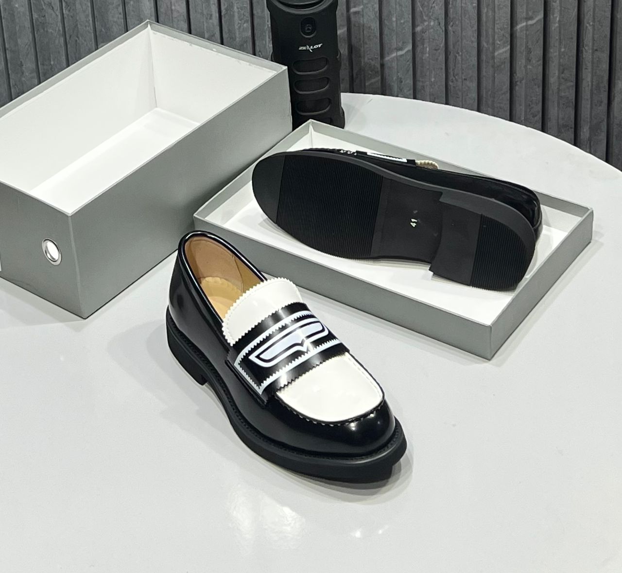 FDCP Two-Tone Penny Loafer “Black/White - Image 2