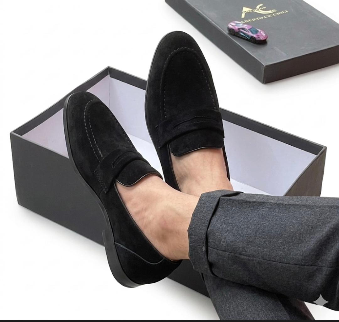 Black Suede Penny Loafer - Image 2