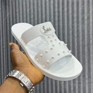 Alternative view of Louboutin luxury Pam slipper- white