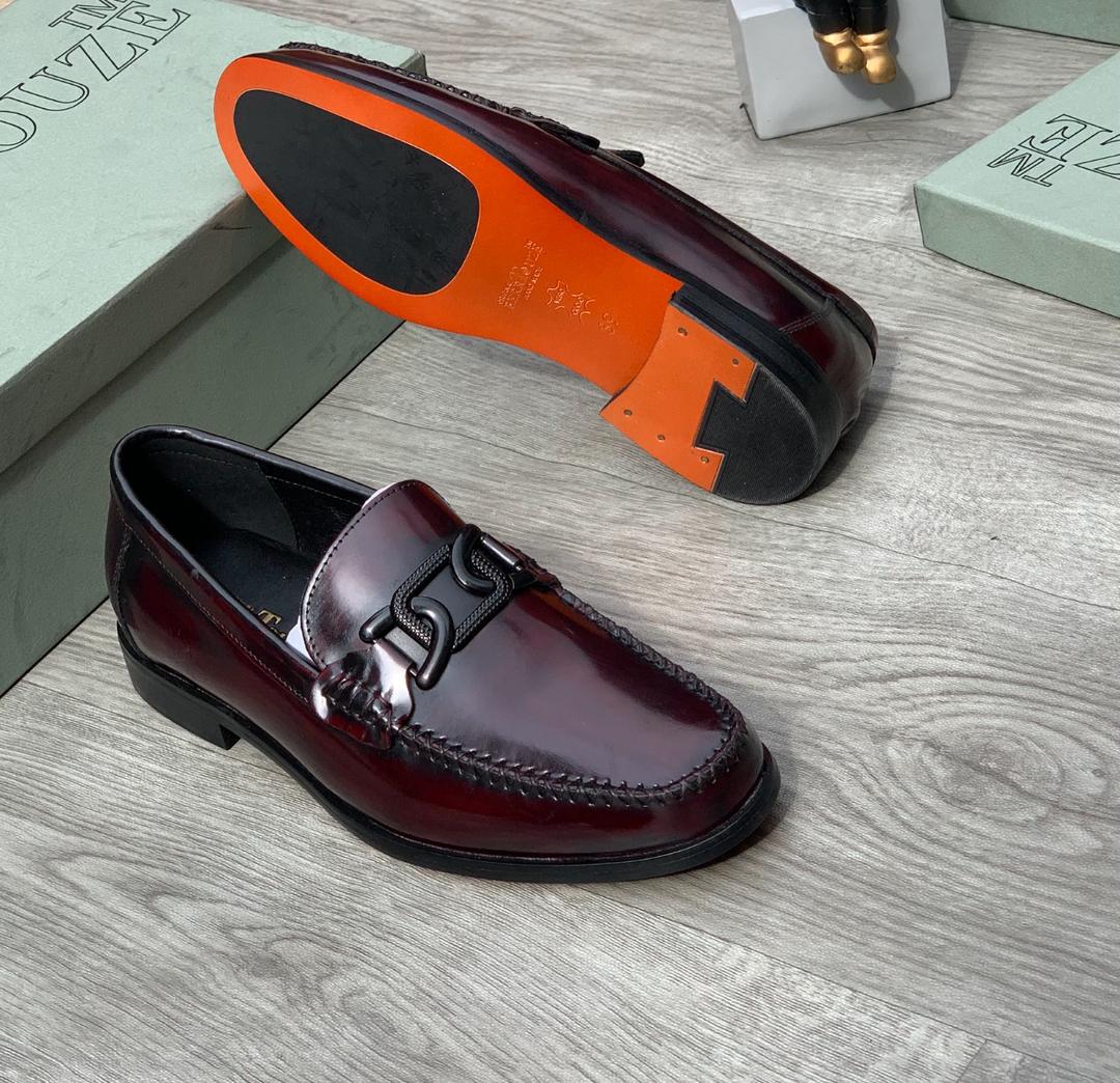 Berrtouze Burgundy Polished Leather Bit Loafer “Wine”