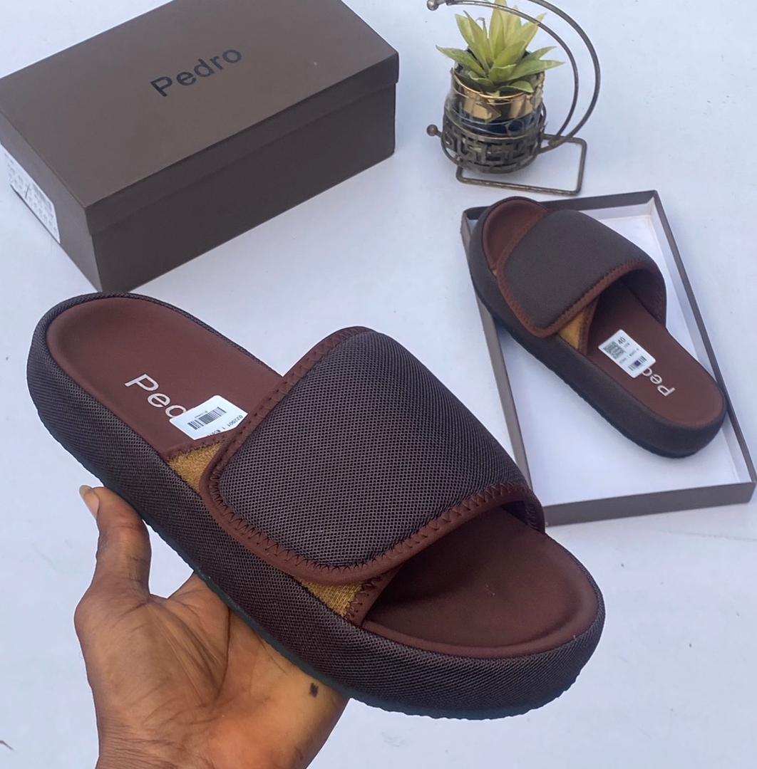 Pedro Mesh Velcro Slide “Brown Platform