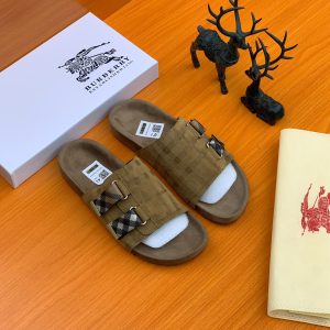 Burberry Check Buckle Slide khaki brown