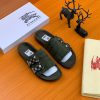Burberry Check Buckle Slide olive green
