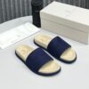 Brunello Cucinelli Luxury Single strap navy blue Slides