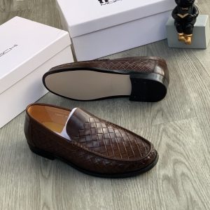 Premium Moreschi Woven Leather Loafers  Brown