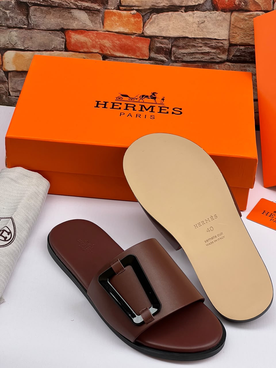 Executive Leather Slide - Chocolate Brown 🤎 - Image 2