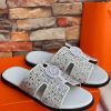 Hermès Chypre Studded Slide – White Crystal