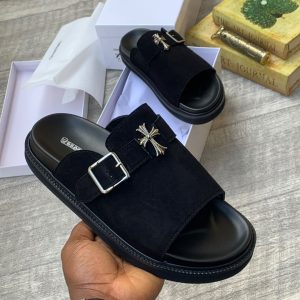 Chrome Hearts Suede Slide – Black