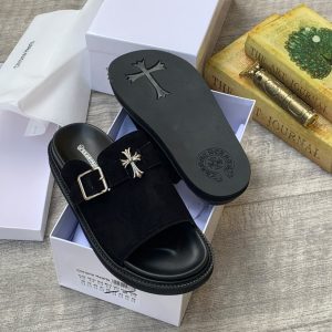 Alternative view of Chrome Hearts Suede Slide – Black