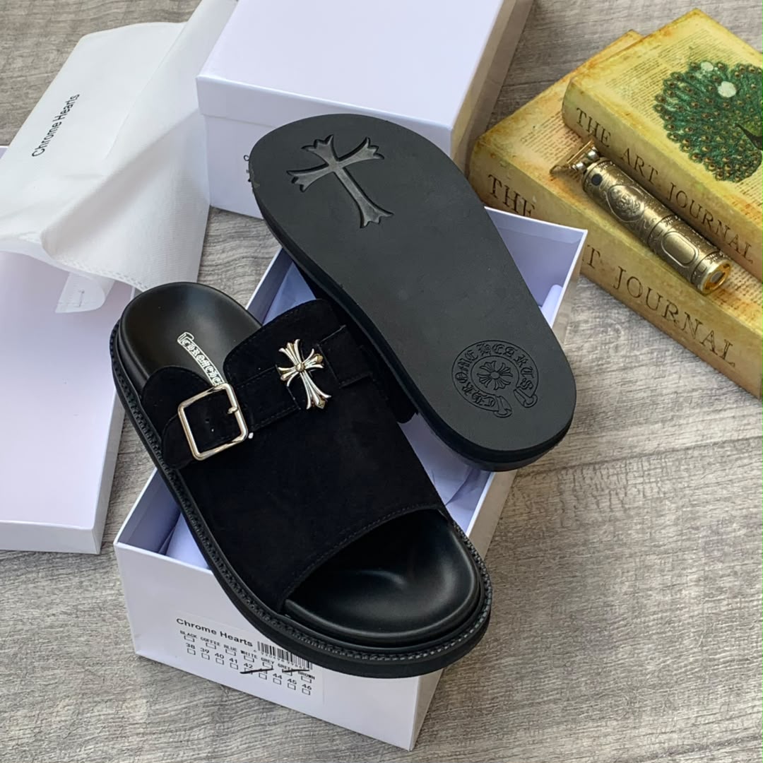 Chrome Hearts Suede Slide – Black - Image 2